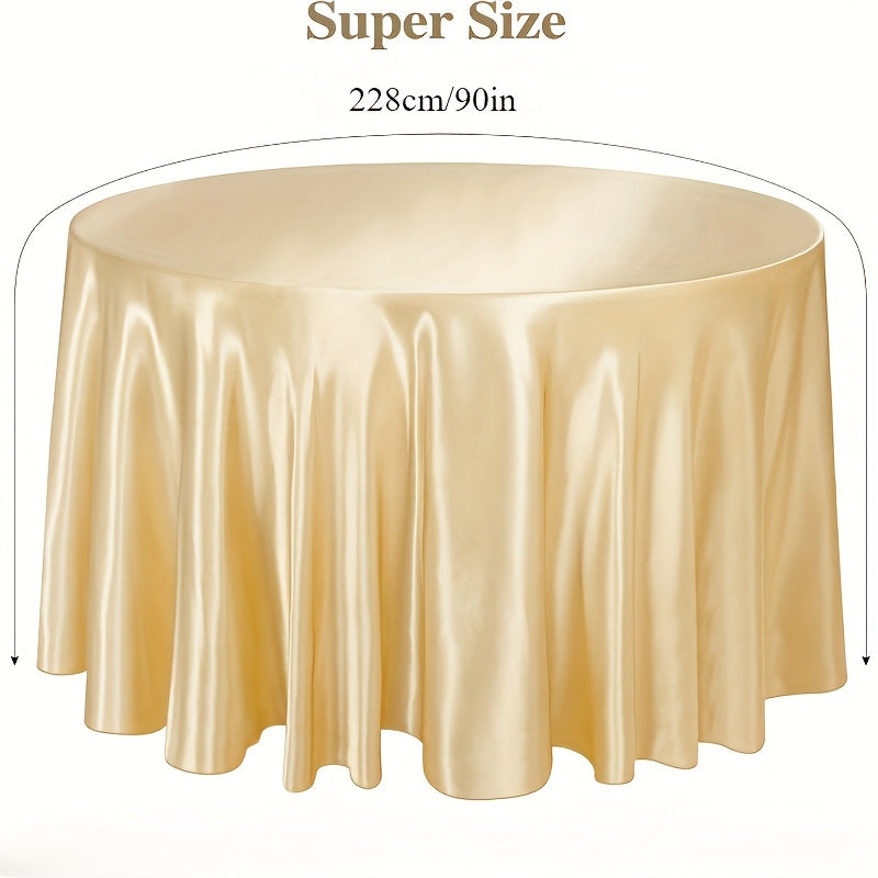 6pcs Handmade Round Satin Tablecloth - Bright Color, 57/90 Inch Diameter Wedding & Banquet Table, Smooth Glossy Suitable for Valentine' Day, Parties, Elegant Dining Table Decor - Luxury Fabric