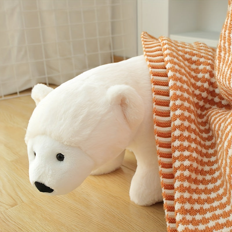 BOOKFONG Cute Polar Bear Plush Doll, Soft Animal Stuffed Bear Toy, Anime Cartoon White Bear, Perfect for Halloween, Christmas, Valentine'S Day, Thanksgiving, Easter Gifts, Polyester Fiber