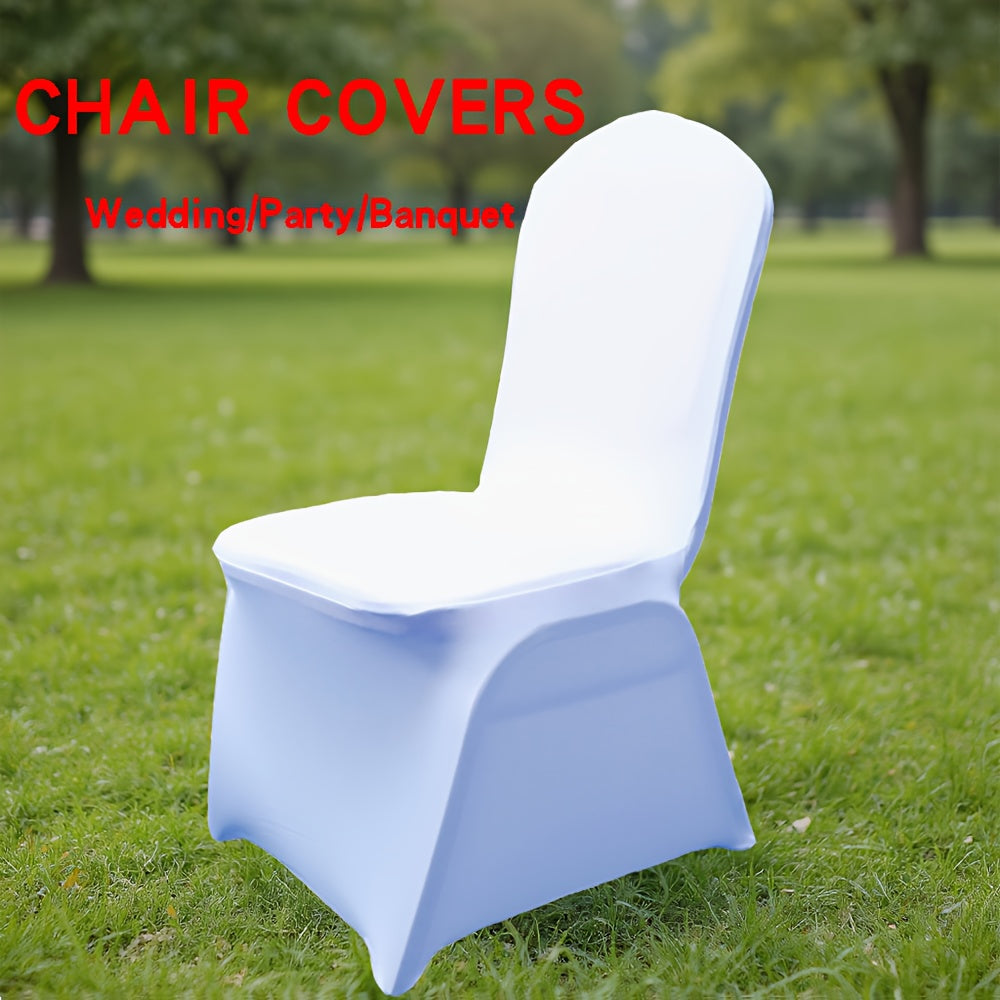 13pcs 25pcs of Elastic Chair Cover Black White Elastic Spandex Banquet Chair Protective Cover Anti-Scratch Anti-Grab Chair Cover Wedding Banquet Party Business Event Chair Decoration Cover