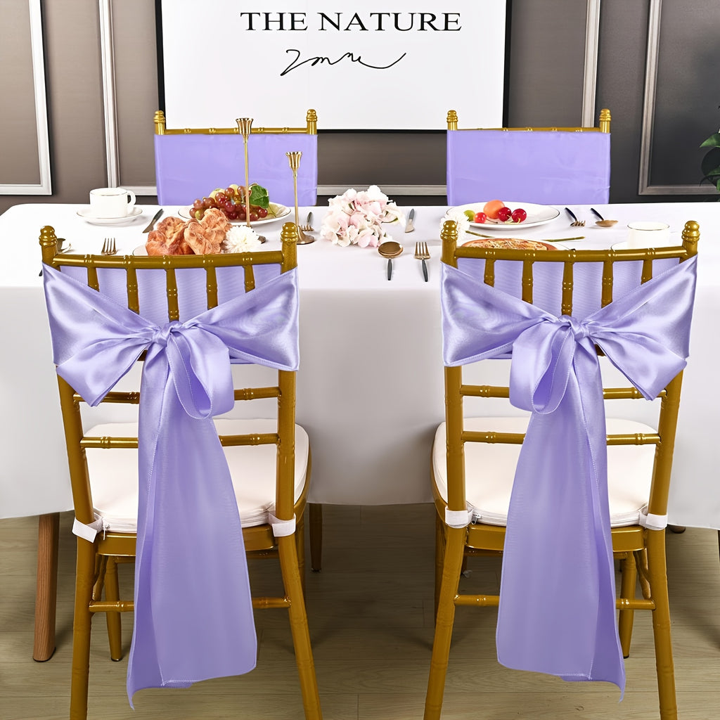 10-Pack Satin Chair Ties & Table Runners - 7x108 Inch Party Streamers for Weddings, Birthdays & Events