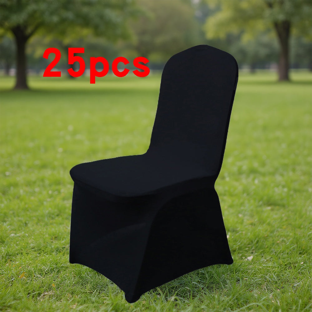 13pcs 25pcs of Elastic Chair Cover Black White Elastic Spandex Banquet Chair Protective Cover Anti-Scratch Anti-Grab Chair Cover Wedding Banquet Party Business Event Chair Decoration Cover