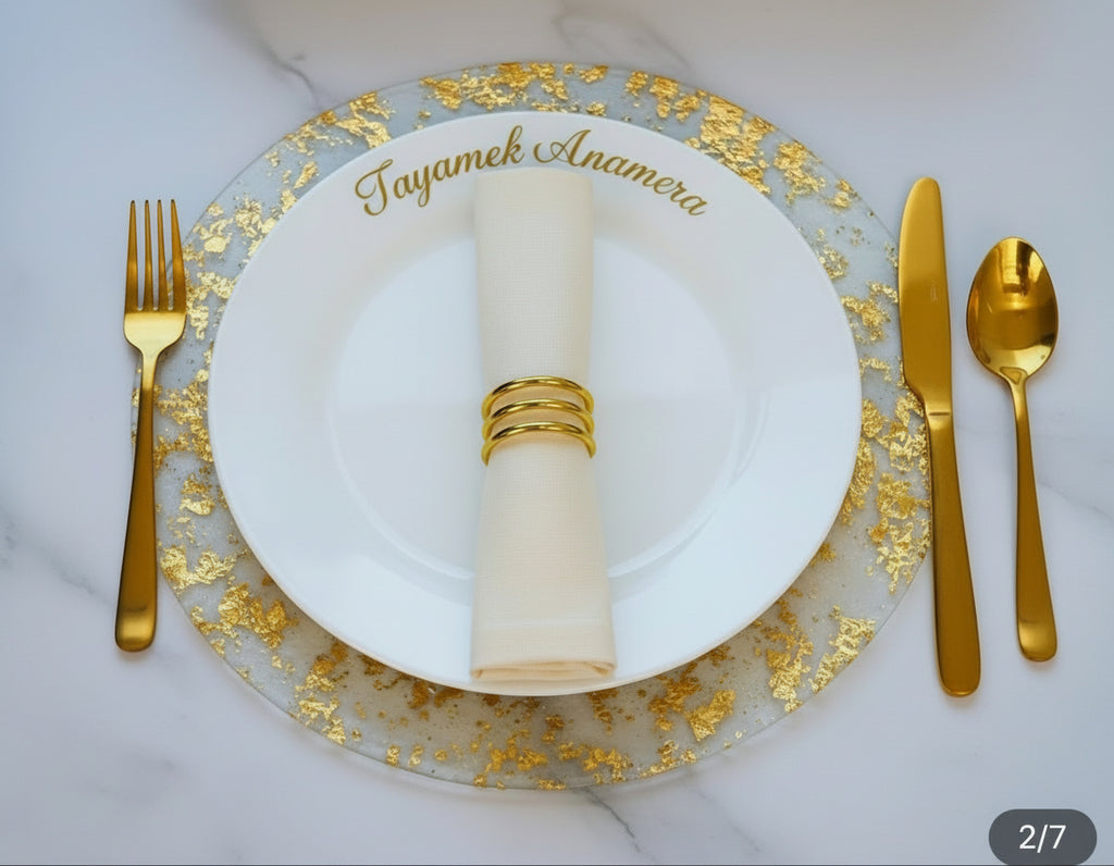 Sous-Plat Décoratif en Feuille Pressée 16cm (6.3") | Tayamek Anamera Rental