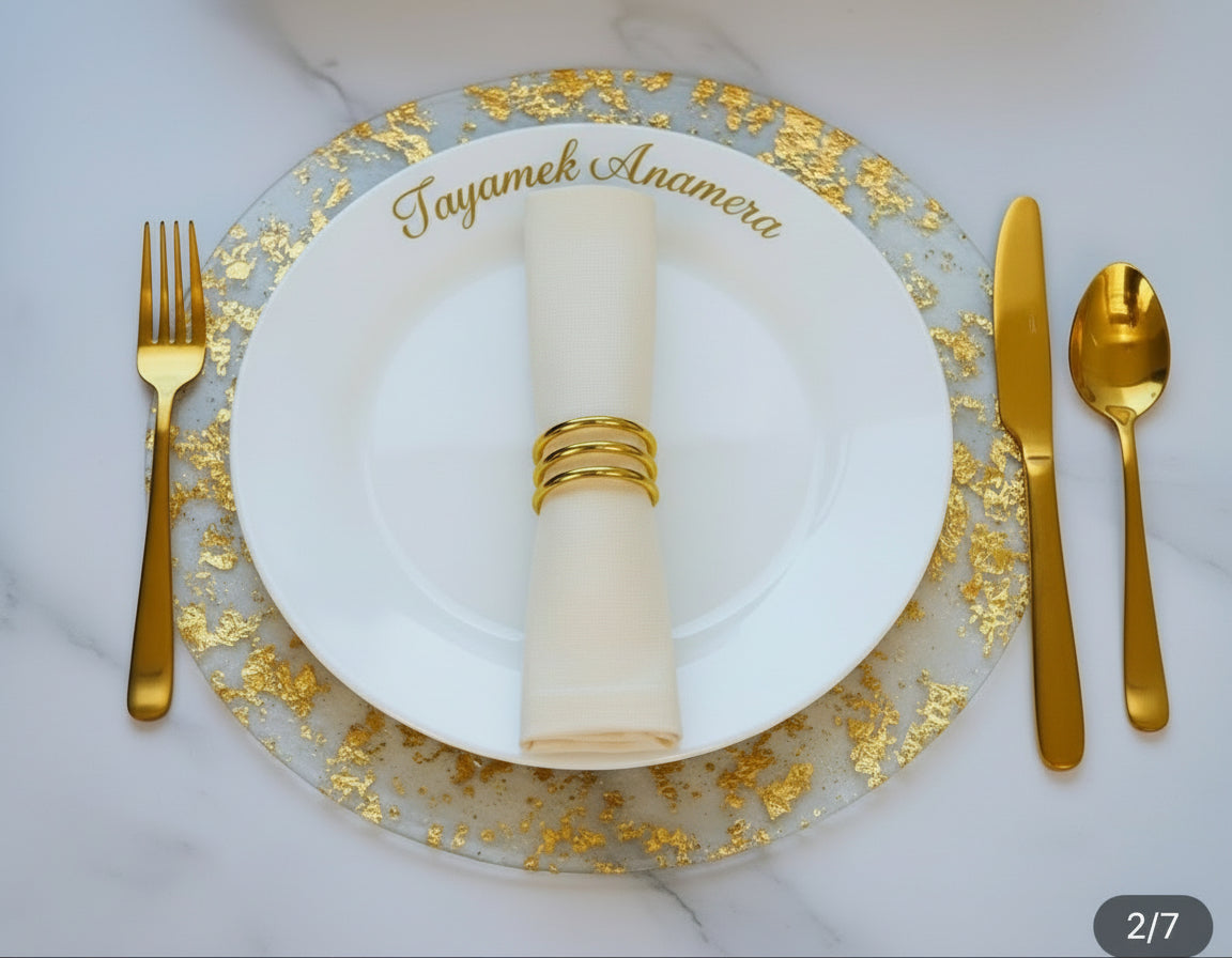 Sous-Plat Décoratif en Feuille Pressée 16cm (6.3") | Tayamek Anamera Rental