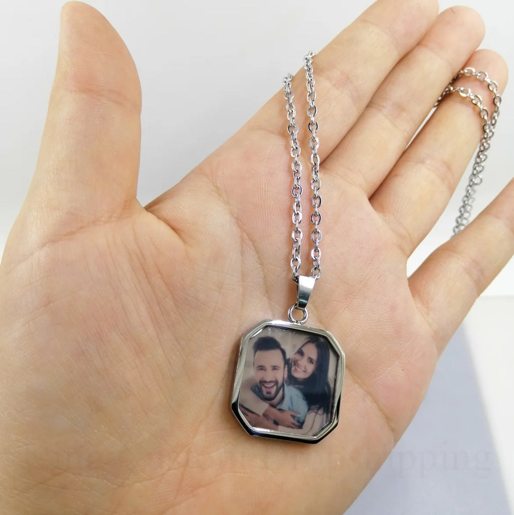 Custom Hidden Picture Heat Activated Magic Heat Photo Magic Necklace with Christmas Day Valentines Pet Dog Photo Gift