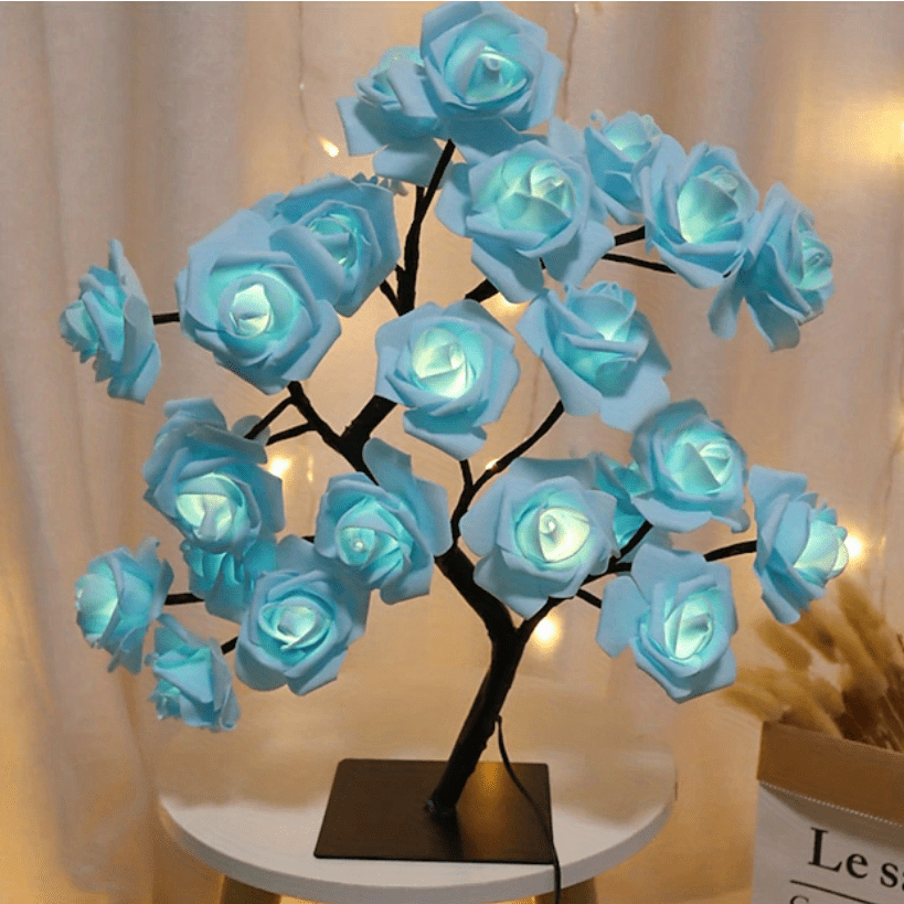 1pc LED Rose Flower Table Lamp - Romantic Fairy Lights with 24 LEDs, USB Powered, Valentine's Day, Christmas, Wedding, Bedroom Decoration, Night Light, Gift Idea for Her, Home Party Ambiance
