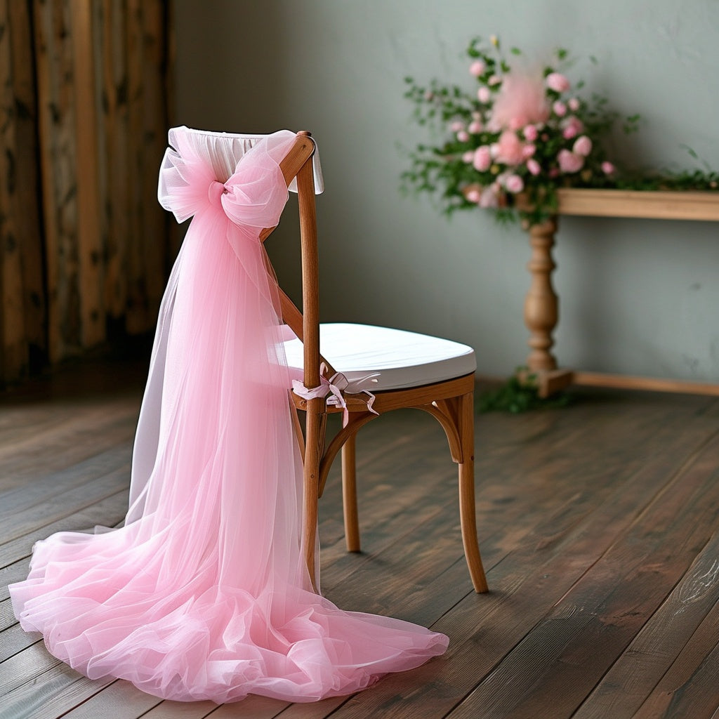 6-Pack Pink Tulle Fabric Rolls - Semi-Transparent Polyester Mesh for Wedding Decor, Table Runners, Aisle Decorations & Gift Wrapping