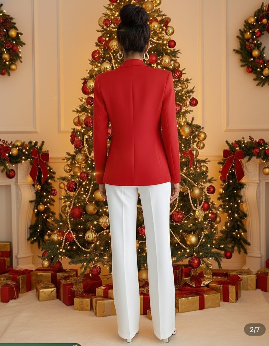 Haut Rouge à Col Noué Size 12 XL - Élégant et Polyvalent