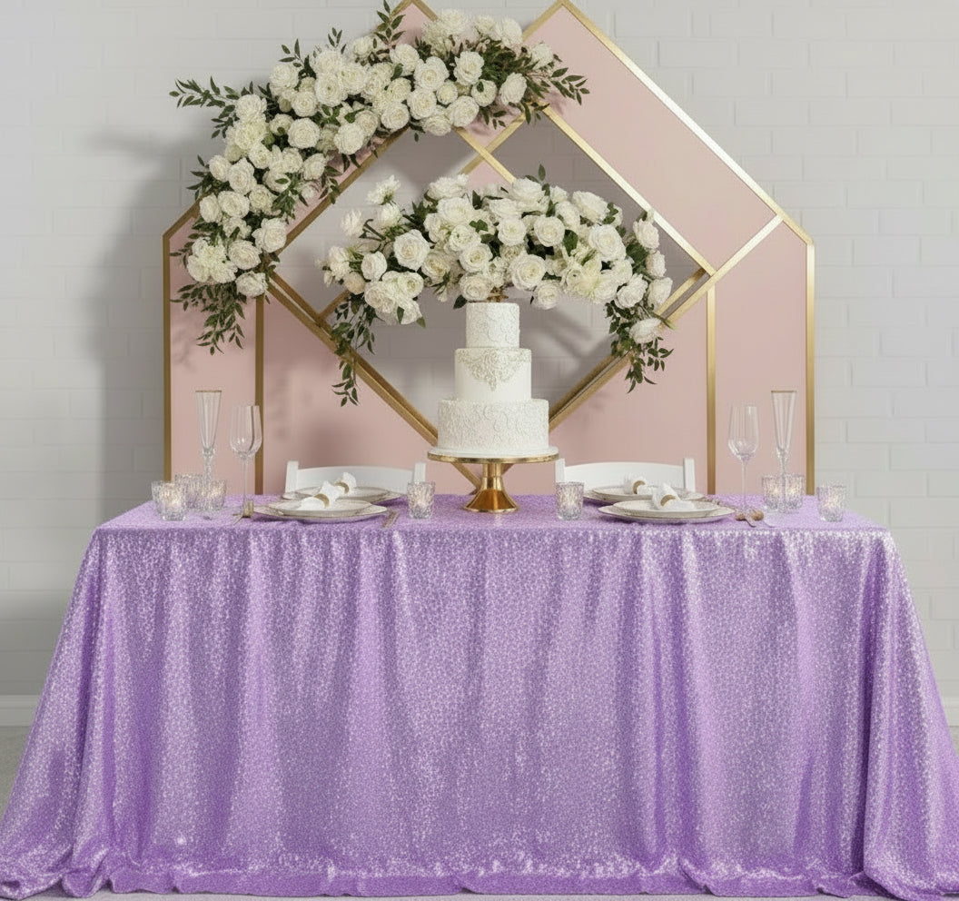Luxe Sequin Tablecloth Gold & Silver Rental | Tayamek Anamera - Rental