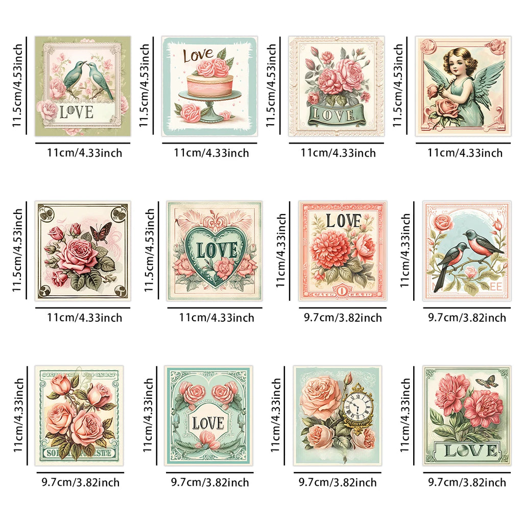 12pcs Romantic Stickers-Love Phrase Design,Sealing For Gift Boxes,Bottle Labels,Valentine’S Day Wedding Anniversary Party Decor