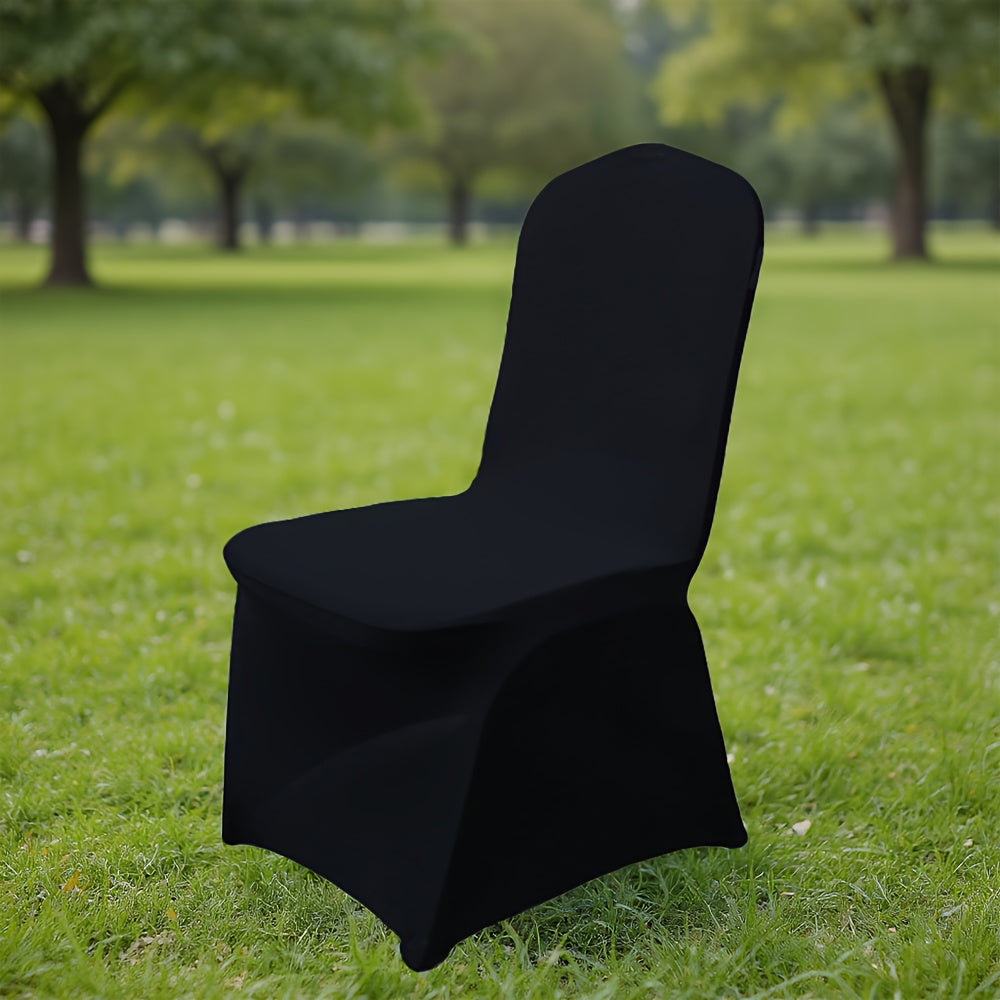 13pcs 25pcs of Elastic Chair Cover Black White Elastic Spandex Banquet Chair Protective Cover Anti-Scratch Anti-Grab Chair Cover Wedding Banquet Party Business Event Chair Decoration Cover