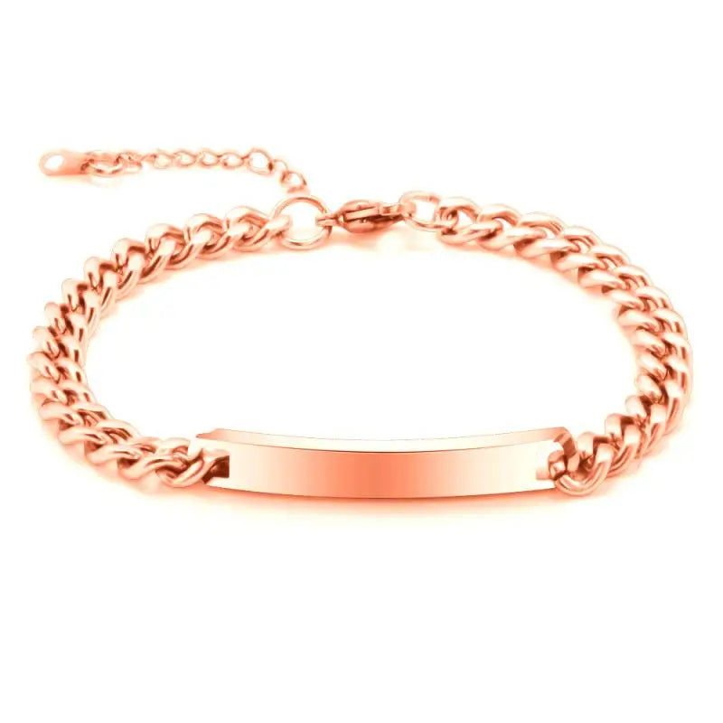 Fashion Men Custom Name ID Bar Bracelet Valentine Gift Stainless Steel Chain Bracelets For Male Personalize Jewelry Wholesale