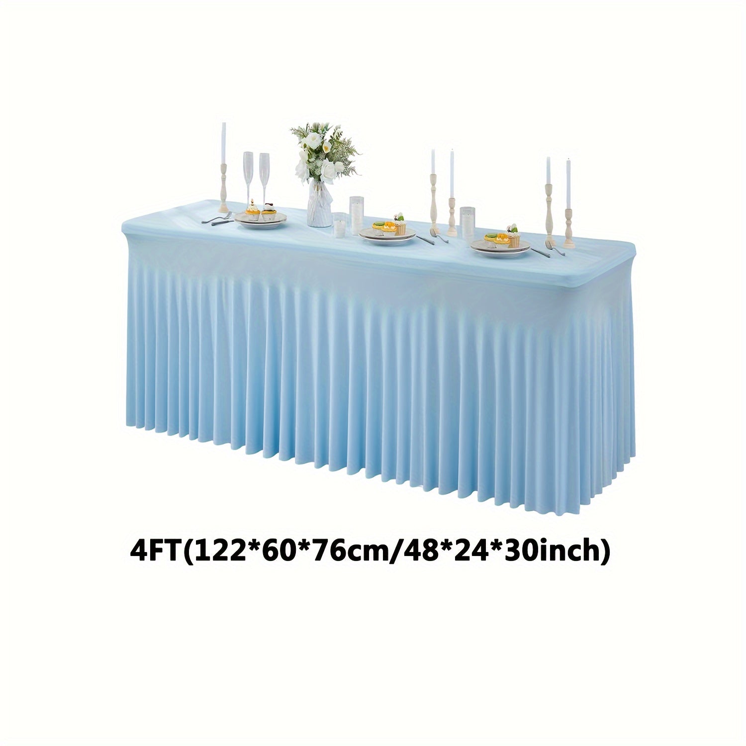 One Piece of Spandex Elastic Tablecloth, Wrinkled Table Cover, Suitable for Parties And Events, Skirted Tablecloth, Banquet Table Cover, Ideal for Weddings, Birthdays, Gatherings, Meetings, Outdoor Events