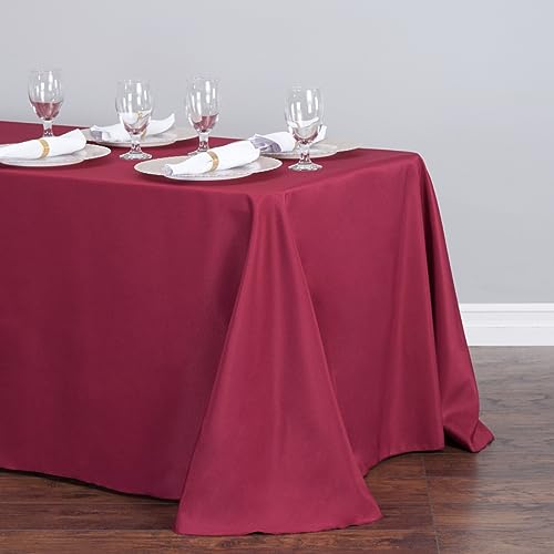 LinenTablecloth 90 x 132-Inch Rectangular Polyester Tablecloth White