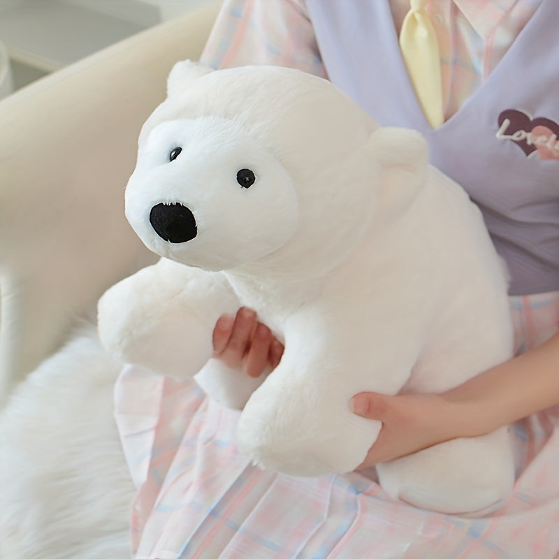 BOOKFONG Cute Polar Bear Plush Doll, Soft Animal Stuffed Bear Toy, Anime Cartoon White Bear, Perfect for Halloween, Christmas, Valentine'S Day, Thanksgiving, Easter Gifts, Polyester Fiber