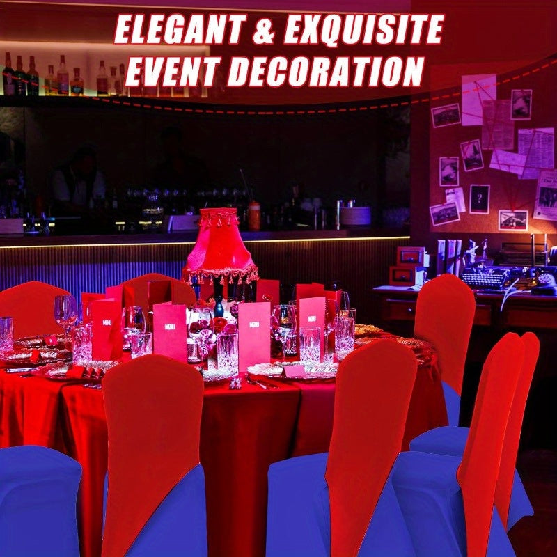 10pcs Stretch Spandex Chair Cap Covers - Elastic Band Chair Toppers for Weddings, Parties & Events