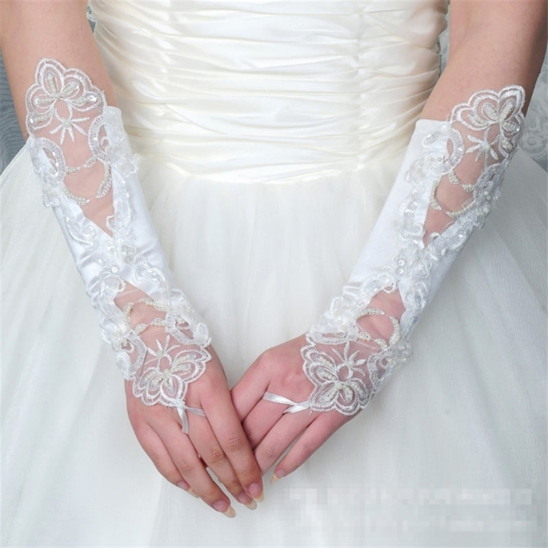 Wedding satin gloves