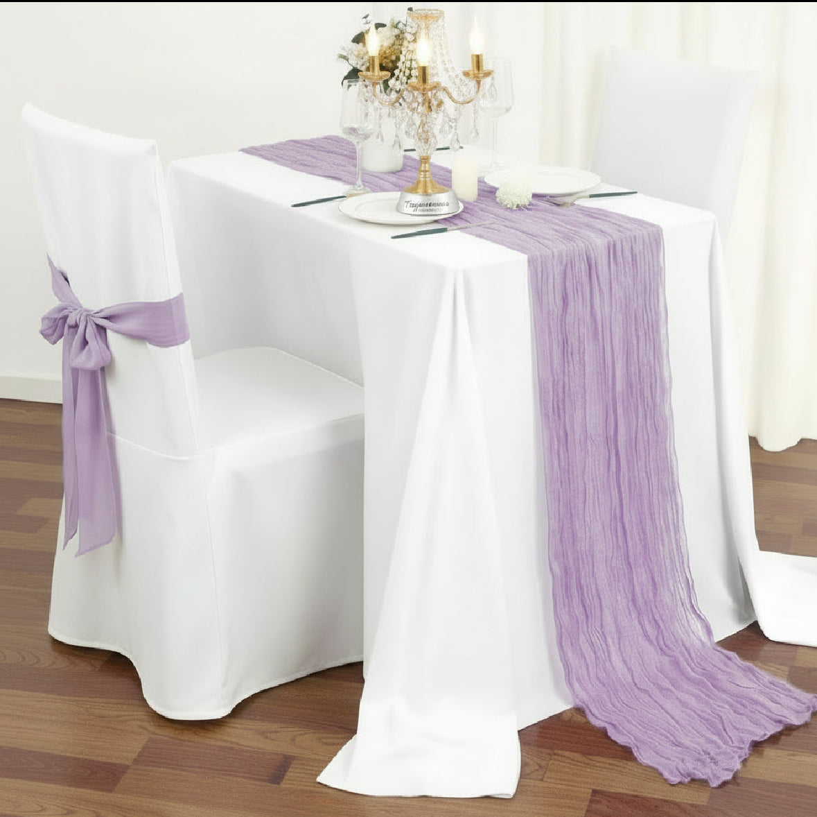 Cheesecloth Gauze Runner & Chair Sash | Tayamek Anamera Rental