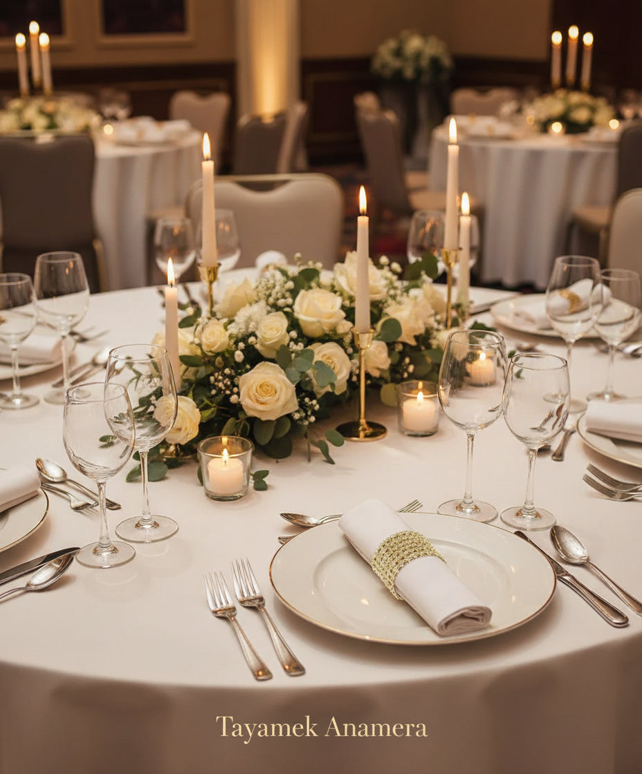 Plastic Napkin Rings – Gold, by the Dozen | Tayamek Anamera Rental