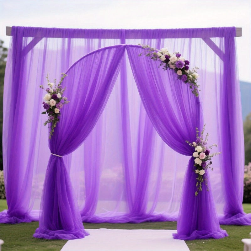 Light Purple Tulle Fabric - Soft Polyester Material for Wedding Decor, Chair & Table Coverings (6-8 pcs)