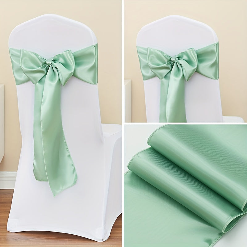 20pcs Satin Chair Curtain Bow, Elegant Streamer, Bowknot, Satin Sashes, Chair Sashes for Decorating, Universal Chair Streamer Ribbon for Weddings, Banquets, Restaurant, Parties, and Events, Suitable for Christmas, Valentine's