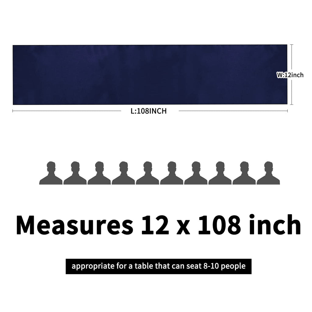 Pesonlook 15 Pack Royal Blue Table Runners 12 x 108 Inch Long for Rectangle Round Tables, Satin Table Runner for Wedding, Birthday Party Banquets Graduation Engagements Decoration
