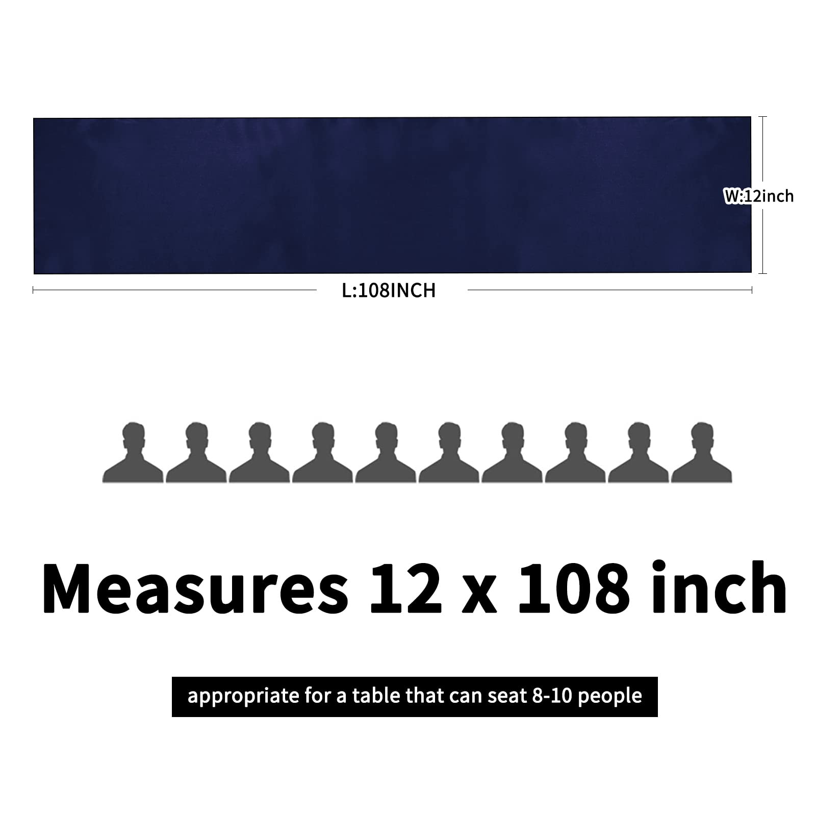 Pesonlook 15 Pack Royal Blue Table Runners 12 x 108 Inch Long for Rectangle Round Tables, Satin Table Runner for Wedding, Birthday Party Banquets Graduation Engagements Decoration