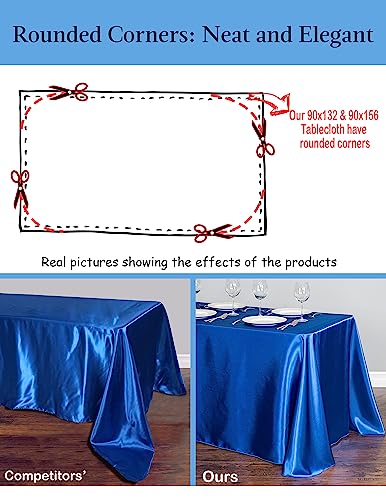LinenTablecloth 90 x 132-Inch Rectangular Polyester Tablecloth White