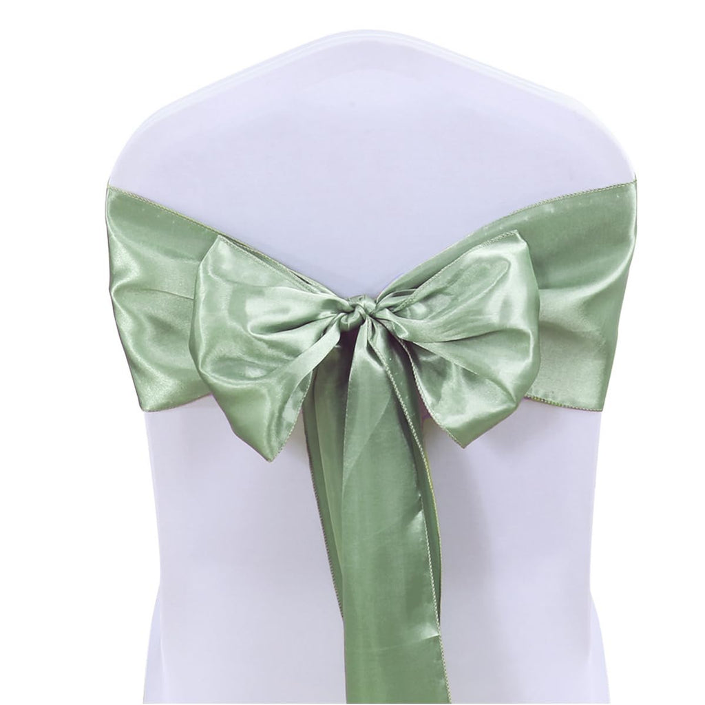 50 Baby Blue Chair Sashes Satin Chair Bows for Wedding Birthday Party Fiesta Decor - 7x108 Inches Ribbons Ties Fitted Banquets Folding Decorations