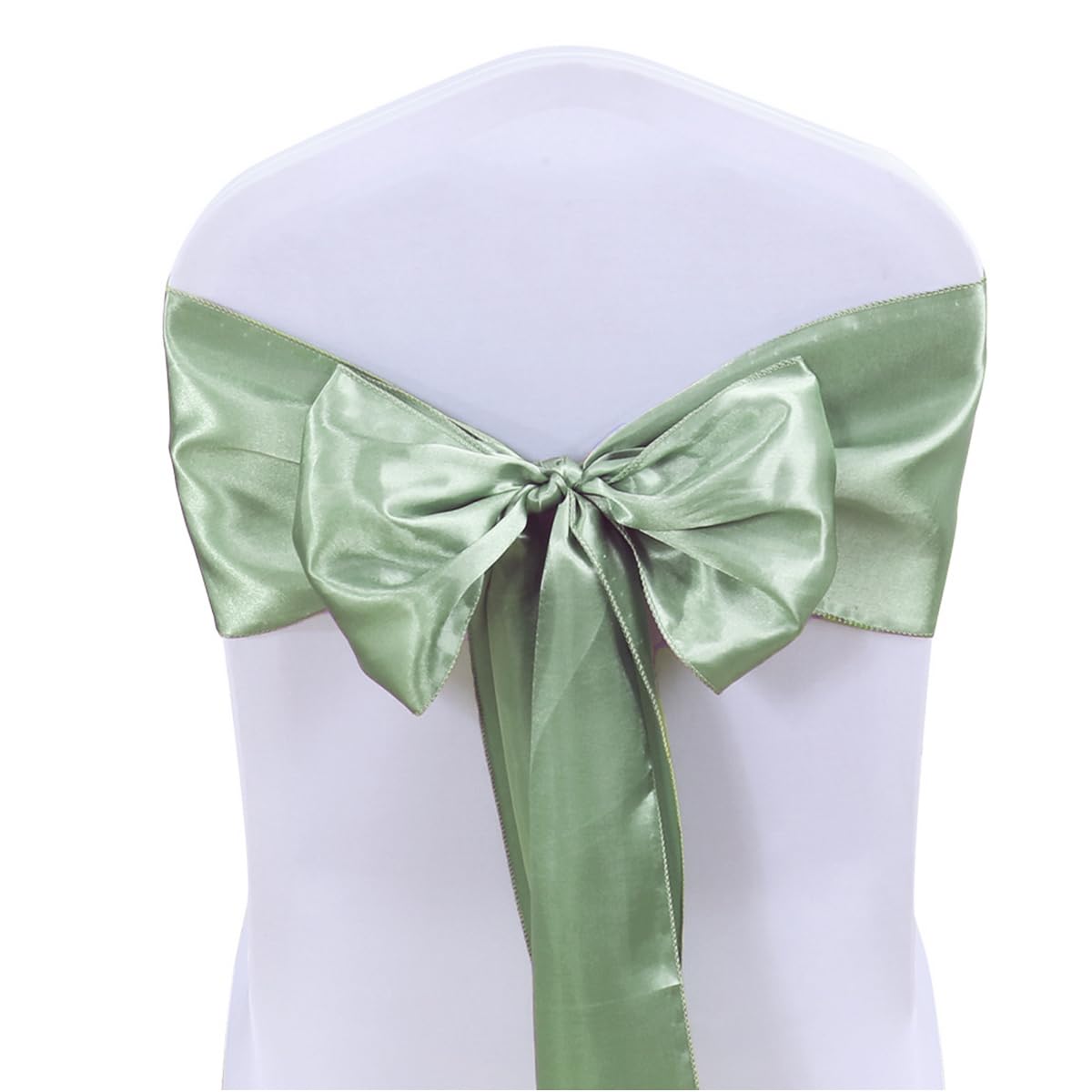 50 Baby Blue Chair Sashes Satin Chair Bows for Wedding Birthday Party Fiesta Decor - 7x108 Inches Ribbons Ties Fitted Banquets Folding Decorations
