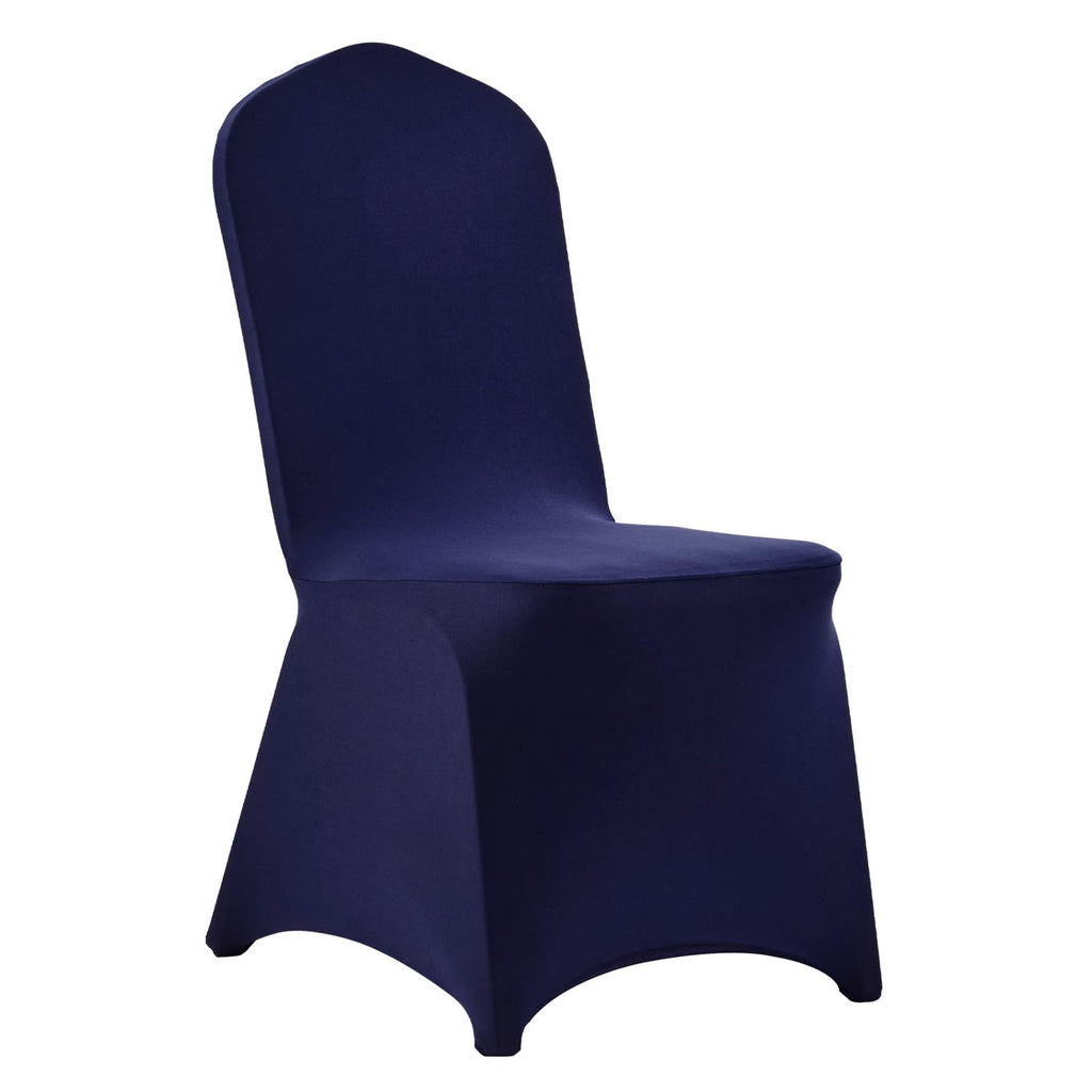 VEVOR 50 Pcs Navy Blue Chair Covers, Polyester Spandex Chair Cover, Stretch Slipcovers for Wedding Party Dining Banquet Flat-Front Chair Covers, Fits Chair Measures up to 20.08 x 17.72 x 37.4 inch