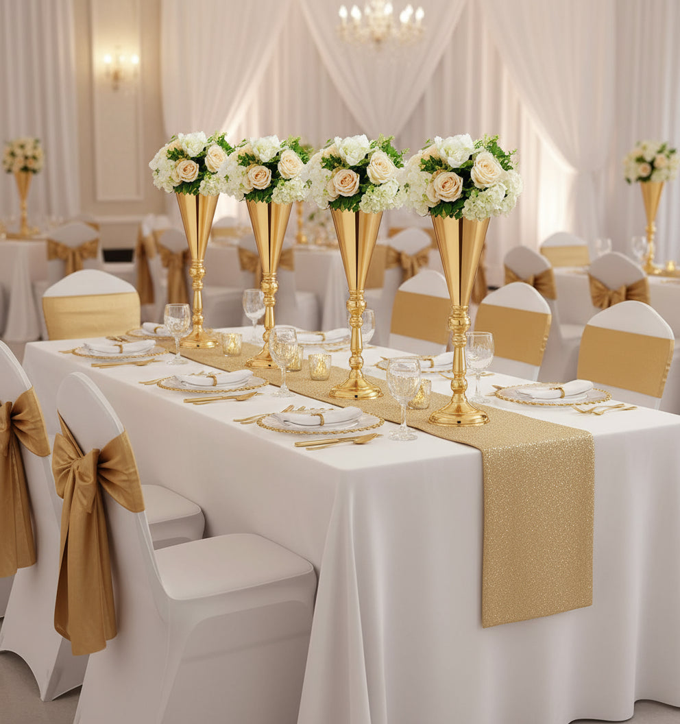 6pcs Golden Metal Flower Table Decor – Tayamek Anamera