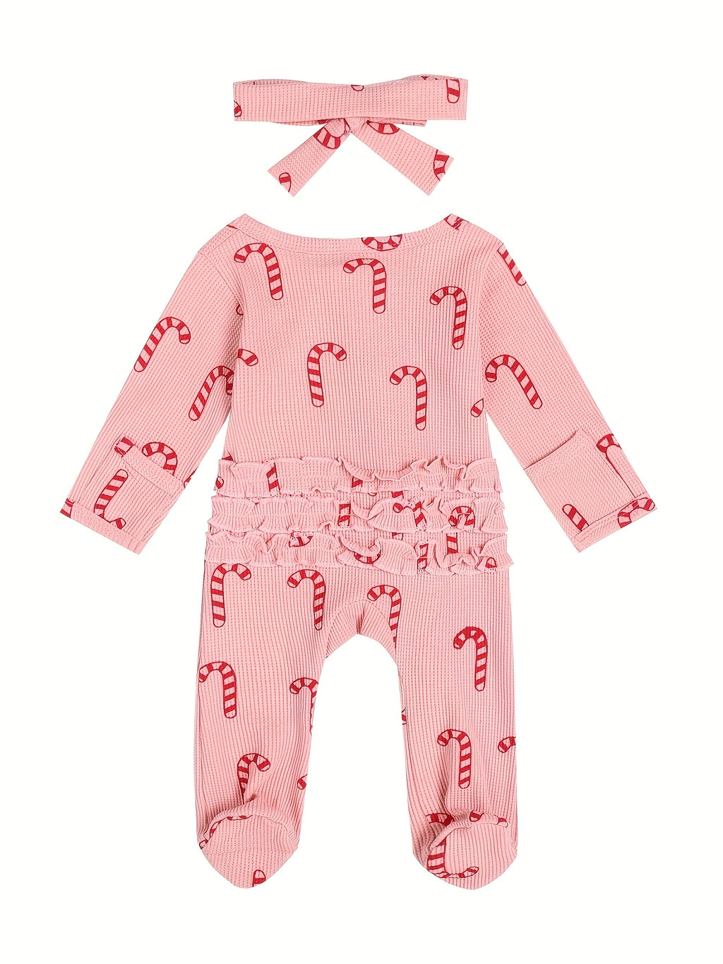 Infant Baby Girls Christmas Clothing New Born Baby Footies Pink Romper, for Outdoor