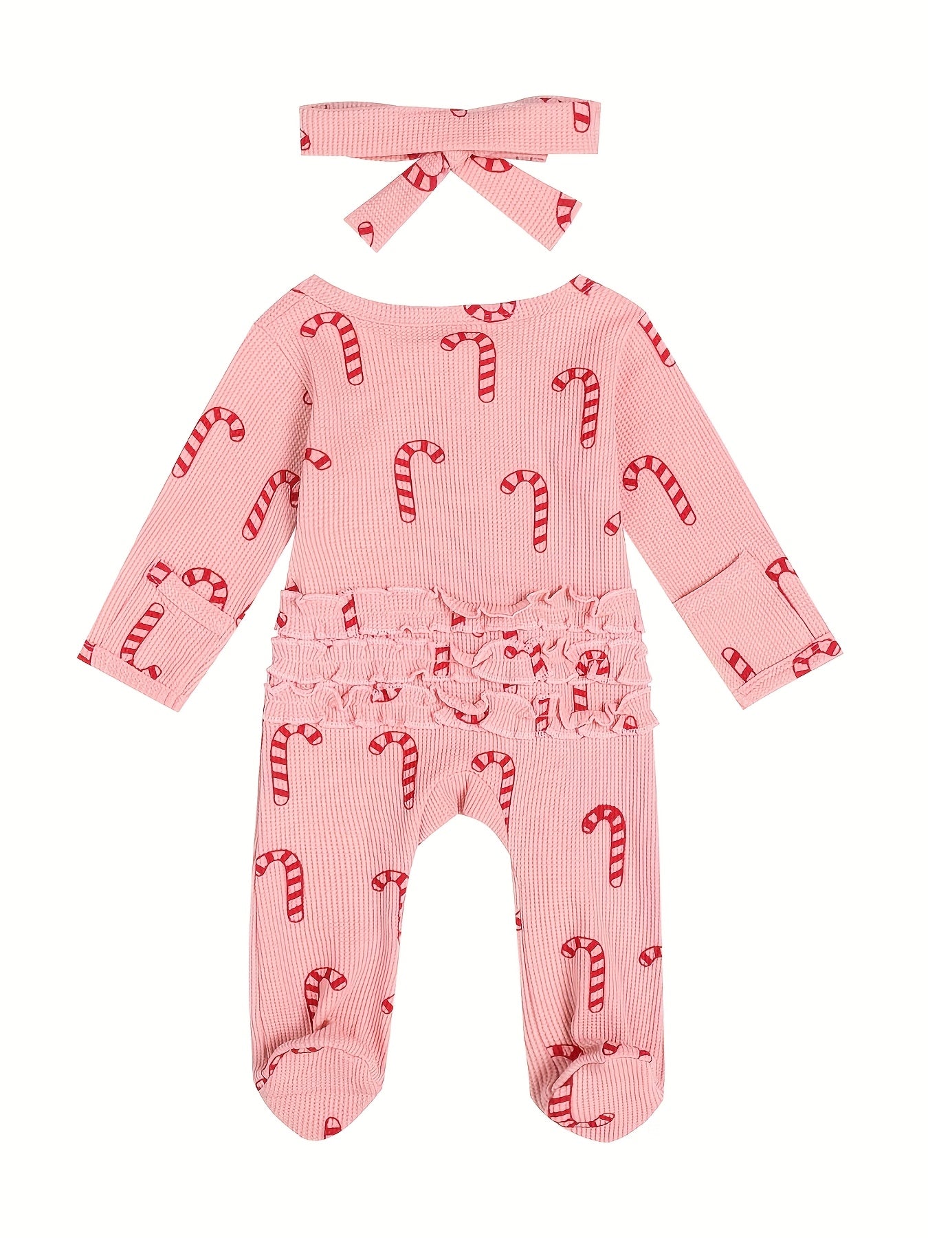 Infant Baby Girls Christmas Clothing New Born Baby Footies Pink Romper, for Outdoor