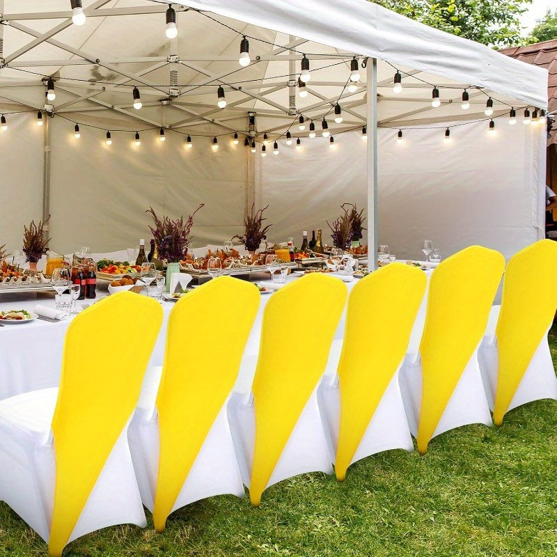 10pcs Stretch Spandex Chair Cap Covers - Elastic Band Chair Toppers for Weddings, Parties & Events