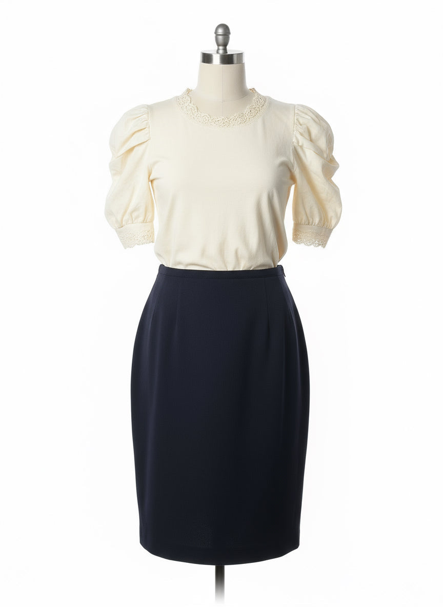 Jackie K Black Mini Skirt – Size 7/8, Second Hand