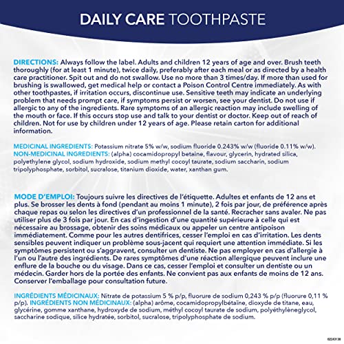 Sensodyne Whitening & Tartar toothpaste, Strengthens Protects and Whitens Sensitive Teeth, 135 mL (Packaging May Vary)