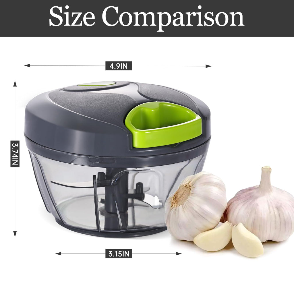 Cambom Manual Food Chopper Vegetable Cutter, Hand String Vegetable Chopper Onions Cutter for Vegetable Fruits Nuts BPA Free Food Safe Material,