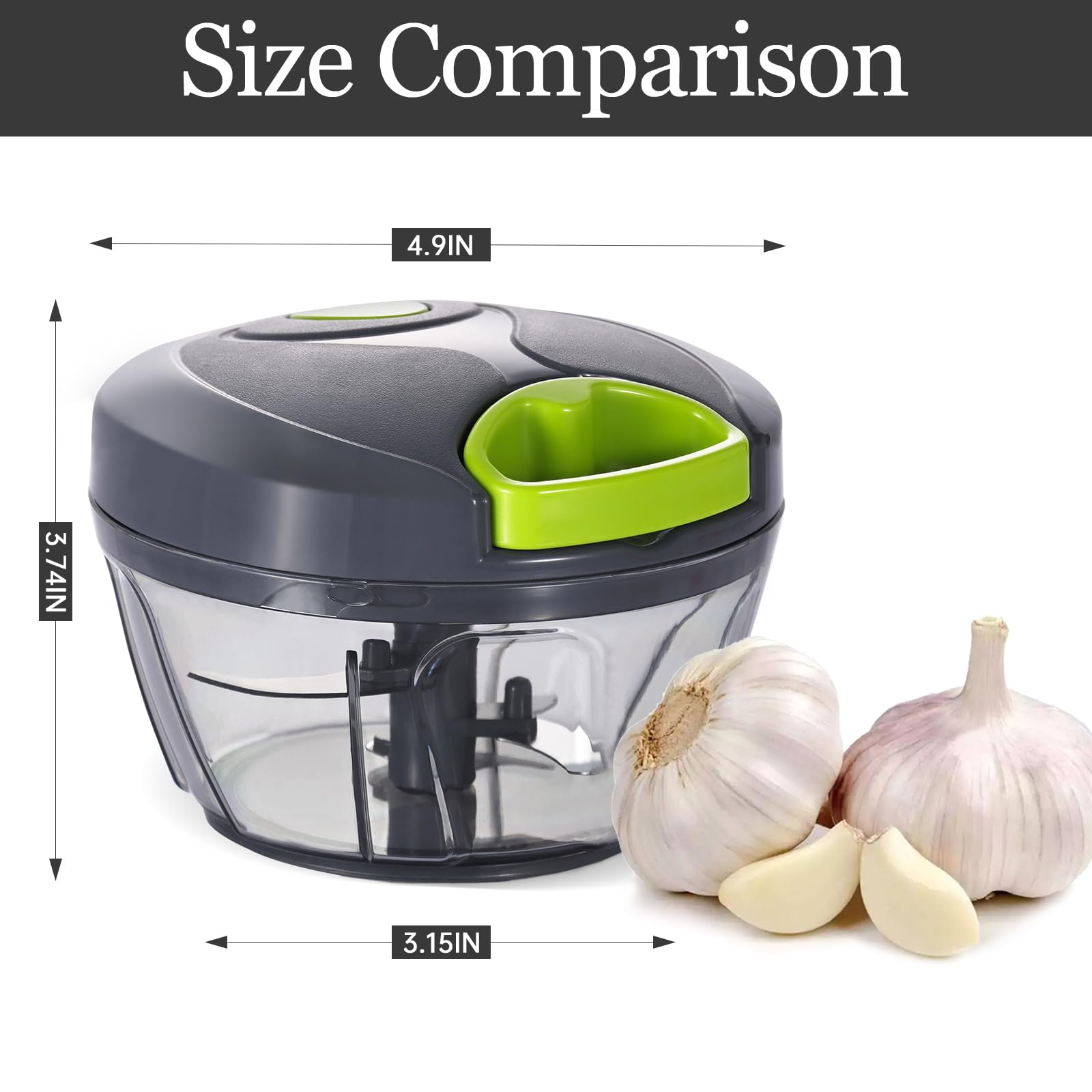 Cambom Manual Food Chopper Vegetable Cutter, Hand String Vegetable Chopper Onions Cutter for Vegetable Fruits Nuts BPA Free Food Safe Material,