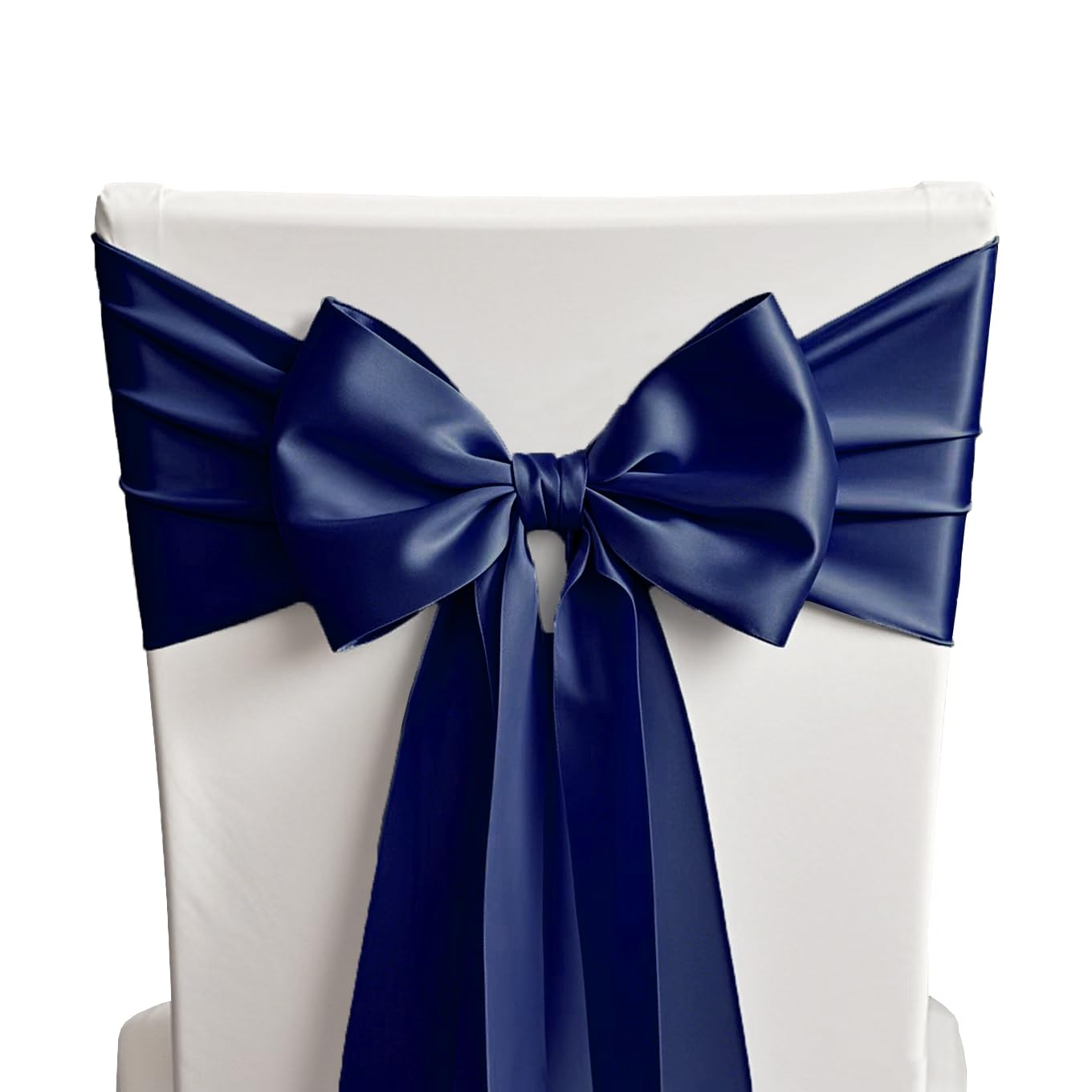 50 Baby Blue Chair Sashes Satin Chair Bows for Wedding Birthday Party Fiesta Decor - 7x108 Inches Ribbons Ties Fitted Banquets Folding Decorations