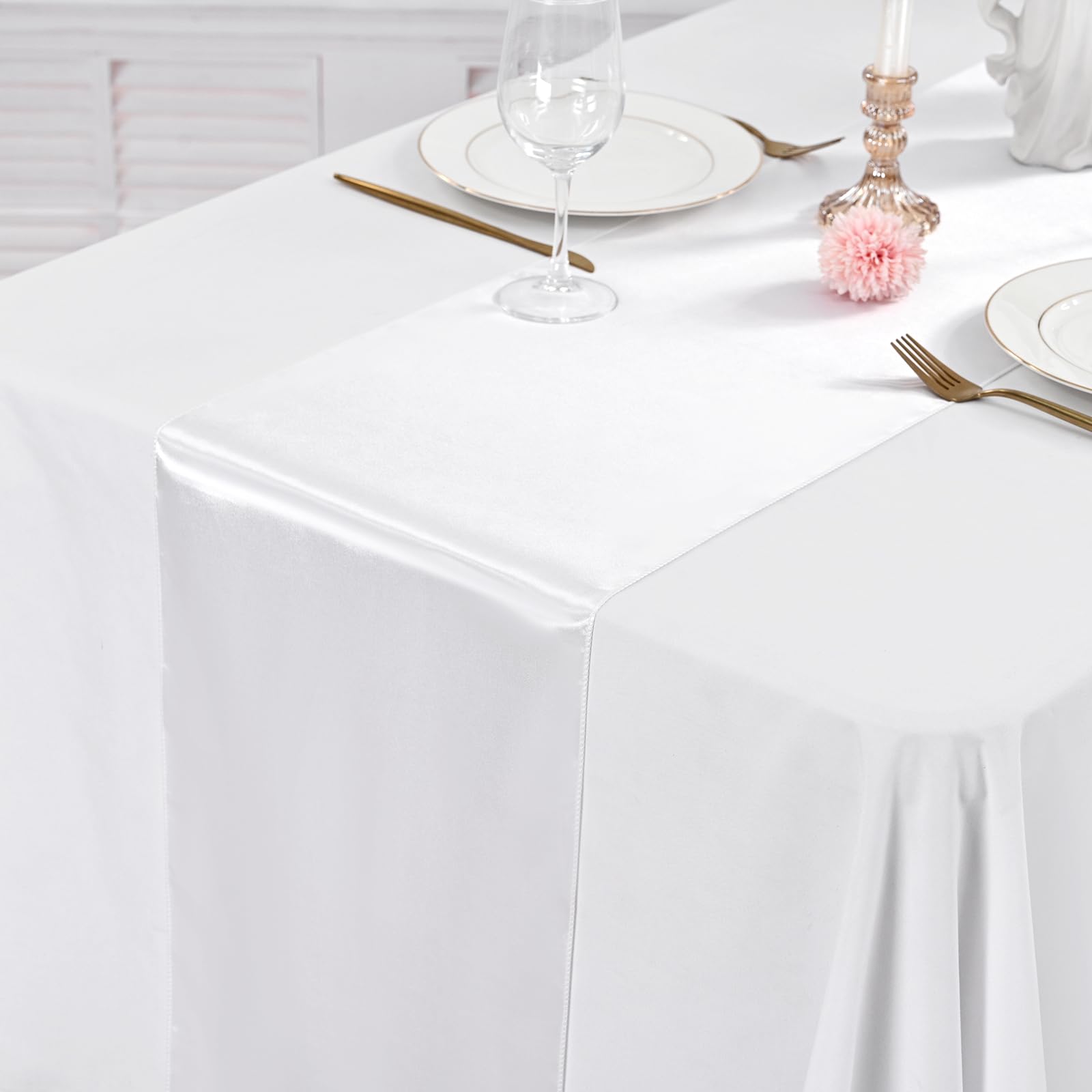 Pesonlook 15 Pack Royal Blue Table Runners 12 x 108 Inch Long for Rectangle Round Tables, Satin Table Runner for Wedding, Birthday Party Banquets Graduation Engagements Decoration