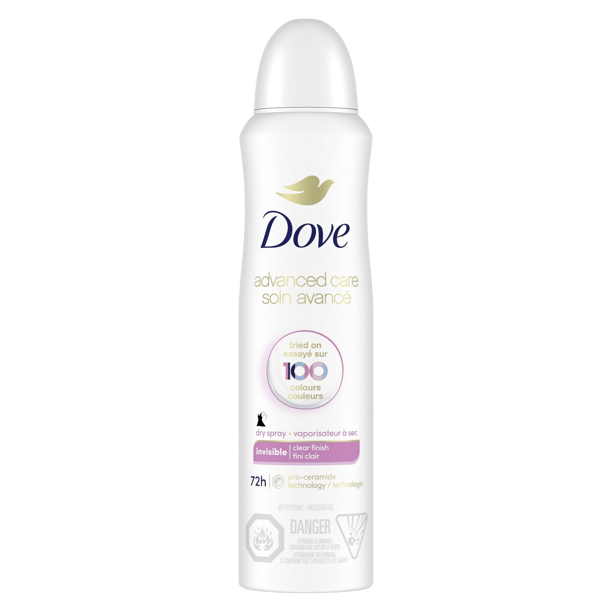 Dove Advanced Care Beauty Finish Dry Spray Antiperspirant Deodorant for Women with ¼ Moisturizers 107 g