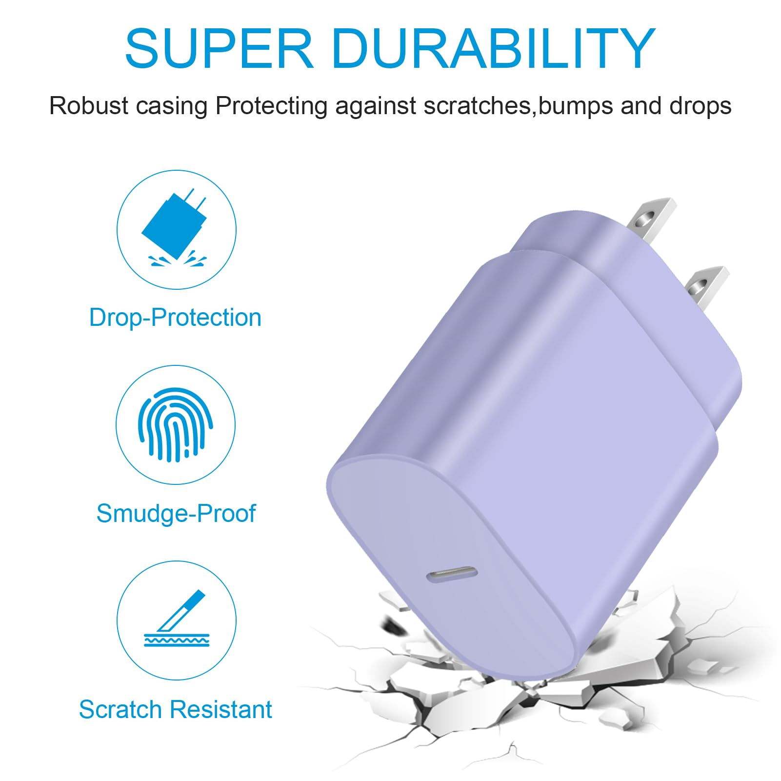 USB C Fast Charger,2 Pack Type C Fast Charger Wall Charger Super Fast Charging Block for Galaxy S24 S23 S22 S21 S20 Ultra S10 S9, Note 20 10 9, with 6ft USB C to Type C Cable 25W Charger Adapter