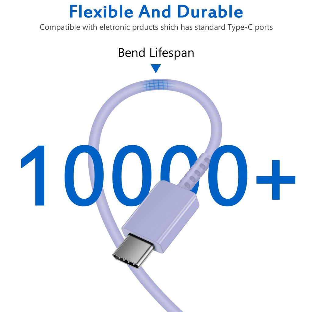 USB C Fast Charger,2 Pack Type C Fast Charger Wall Charger Super Fast Charging Block for Galaxy S24 S23 S22 S21 S20 Ultra S10 S9, Note 20 10 9, with 6ft USB C to Type C Cable 25W Charger Adapter
