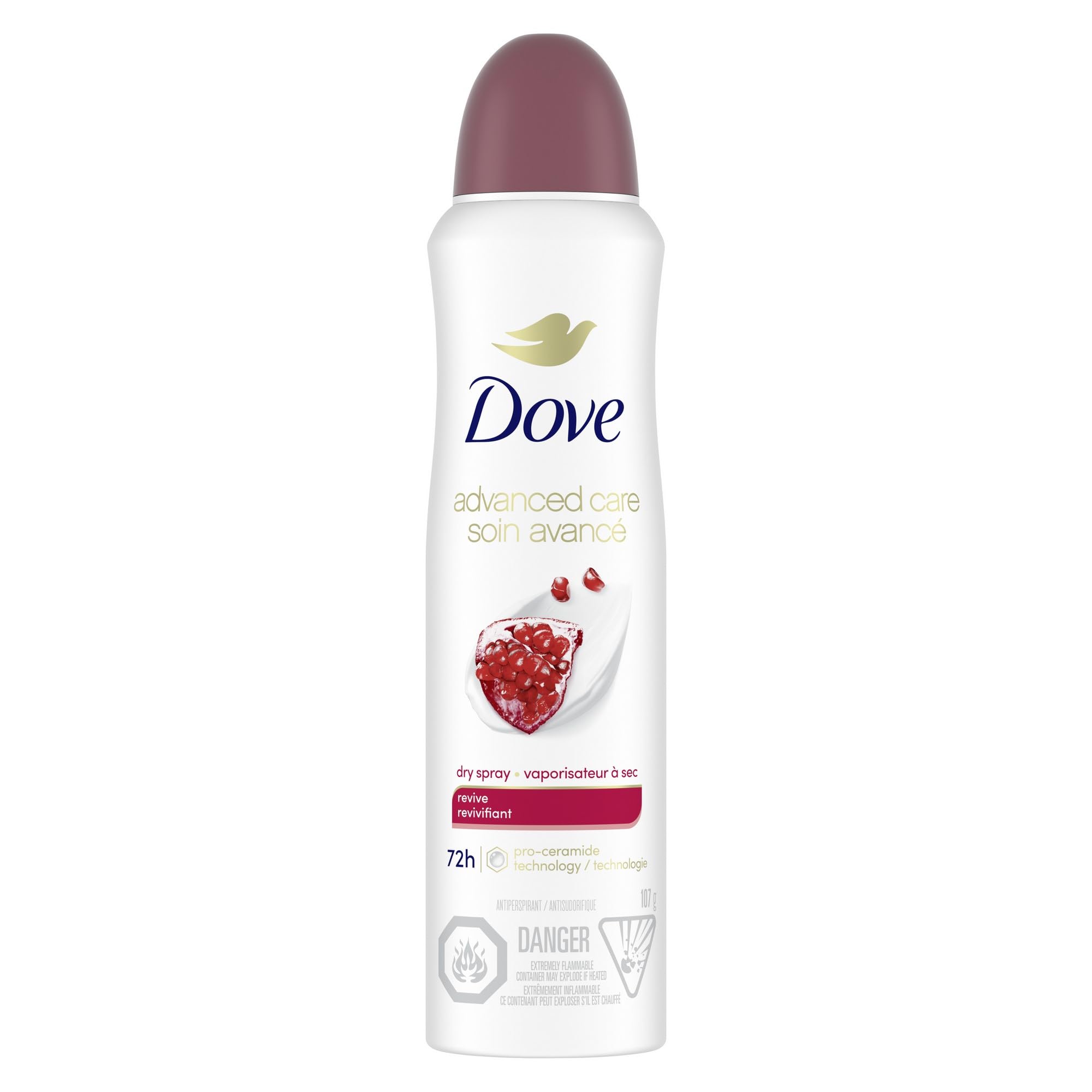 Dove Advanced Care Beauty Finish Dry Spray Antiperspirant Deodorant for Women with ¼ Moisturizers 107 g