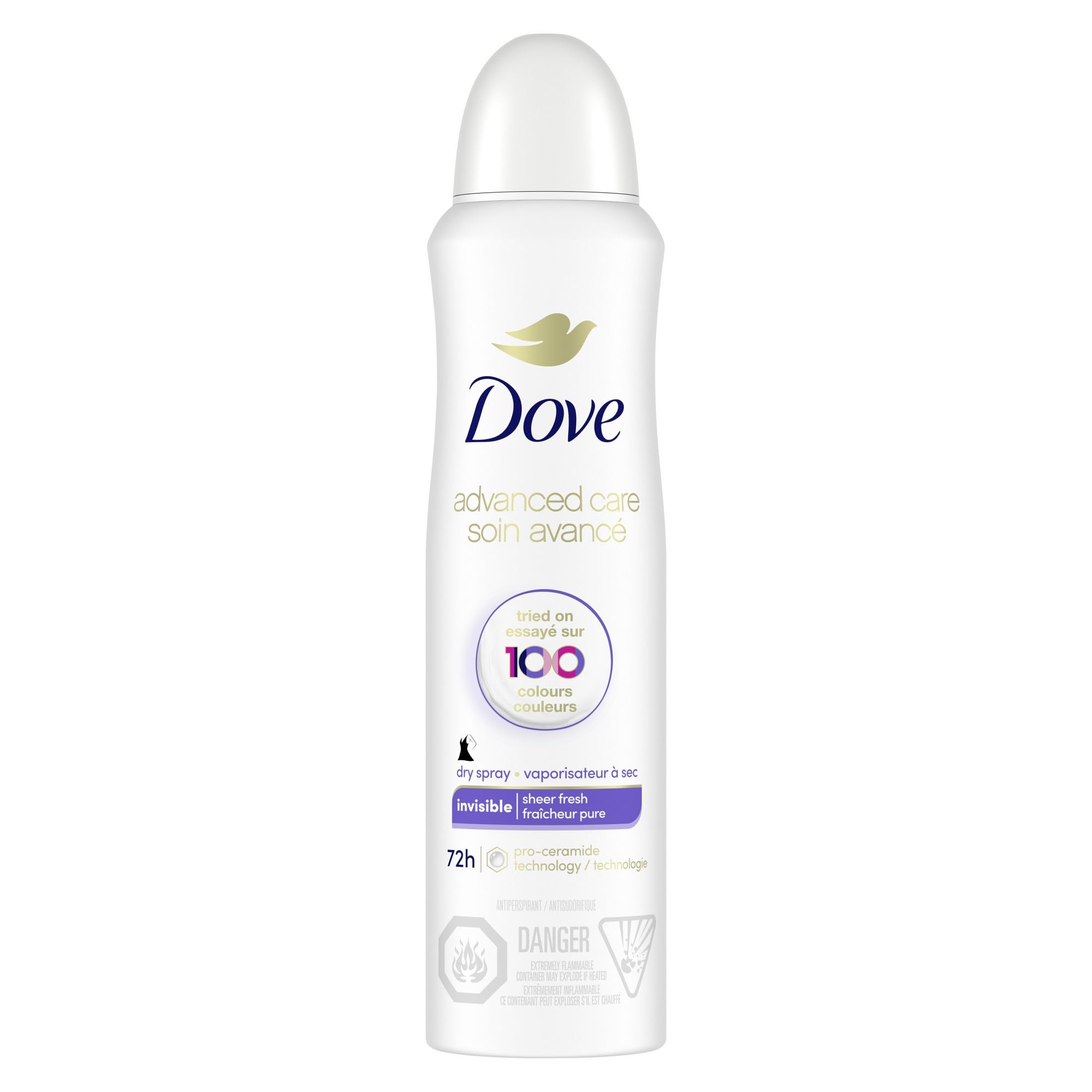Dove Advanced Care Beauty Finish Dry Spray Antiperspirant Deodorant for Women with ¼ Moisturizers 107 g