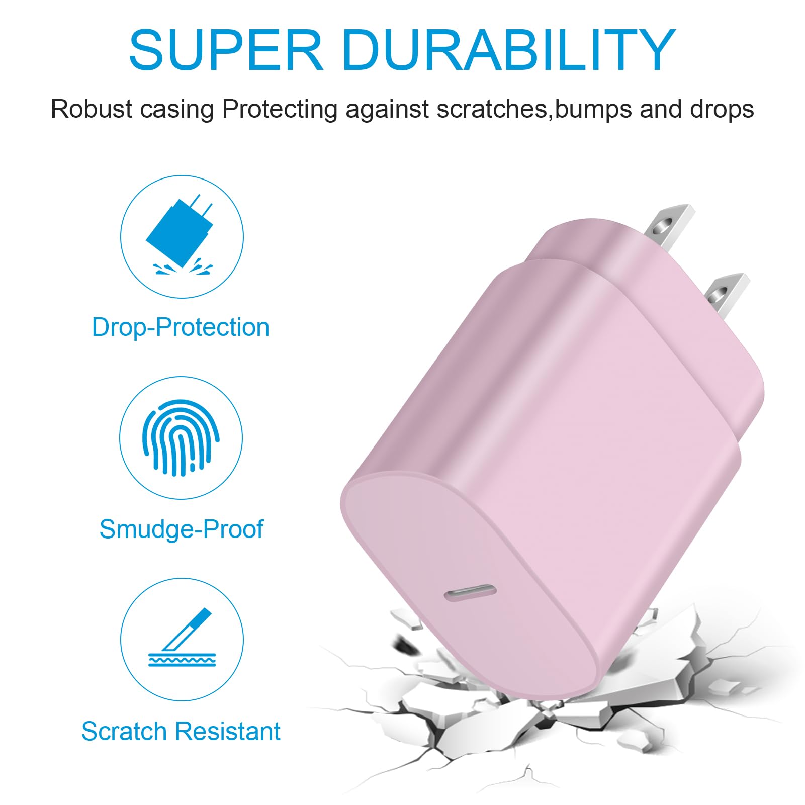 USB C Fast Charger,2 Pack Type C Fast Charger Wall Charger Super Fast Charging Block for Galaxy S24 S23 S22 S21 S20 Ultra S10 S9, Note 20 10 9, with 6ft USB C to Type C Cable 25W Charger Adapter