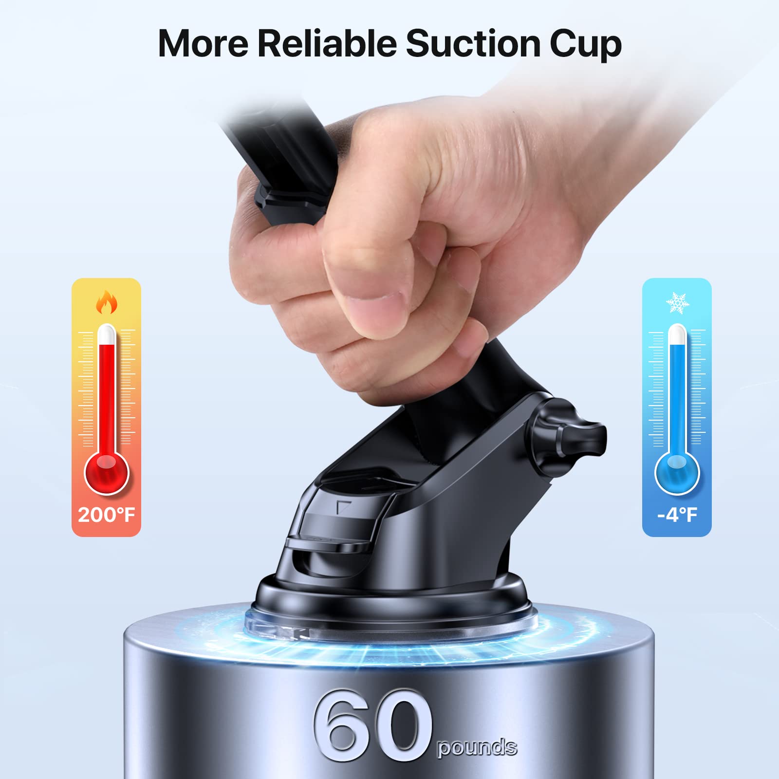Miracase Car Phone Mount, [Upgraded Strong Military Grade Suction Cup] Long Arm Phone Holder for Car Dashboard Windshield Vent, Hands Free Cell Phone Holder Compatible with All Mobile Phones