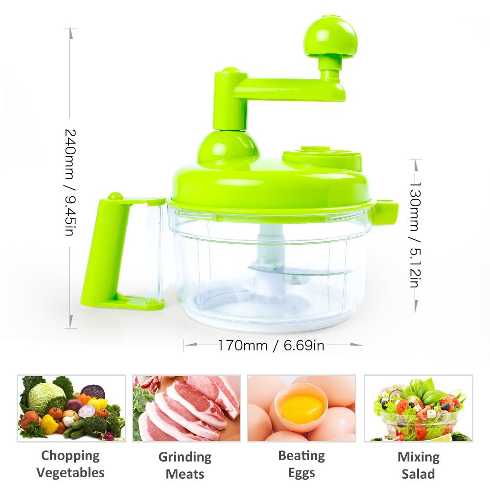 Cambom Manual Food Chopper Vegetable Cutter, Hand String Vegetable Chopper Onions Cutter for Vegetable Fruits Nuts BPA Free Food Safe Material,