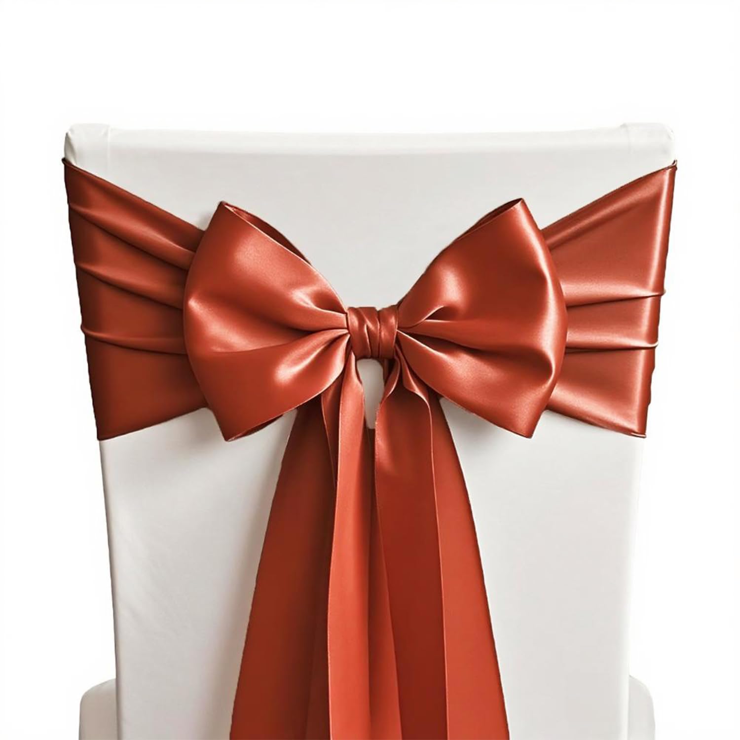 50 Baby Blue Chair Sashes Satin Chair Bows for Wedding Birthday Party Fiesta Decor - 7x108 Inches Ribbons Ties Fitted Banquets Folding Decorations