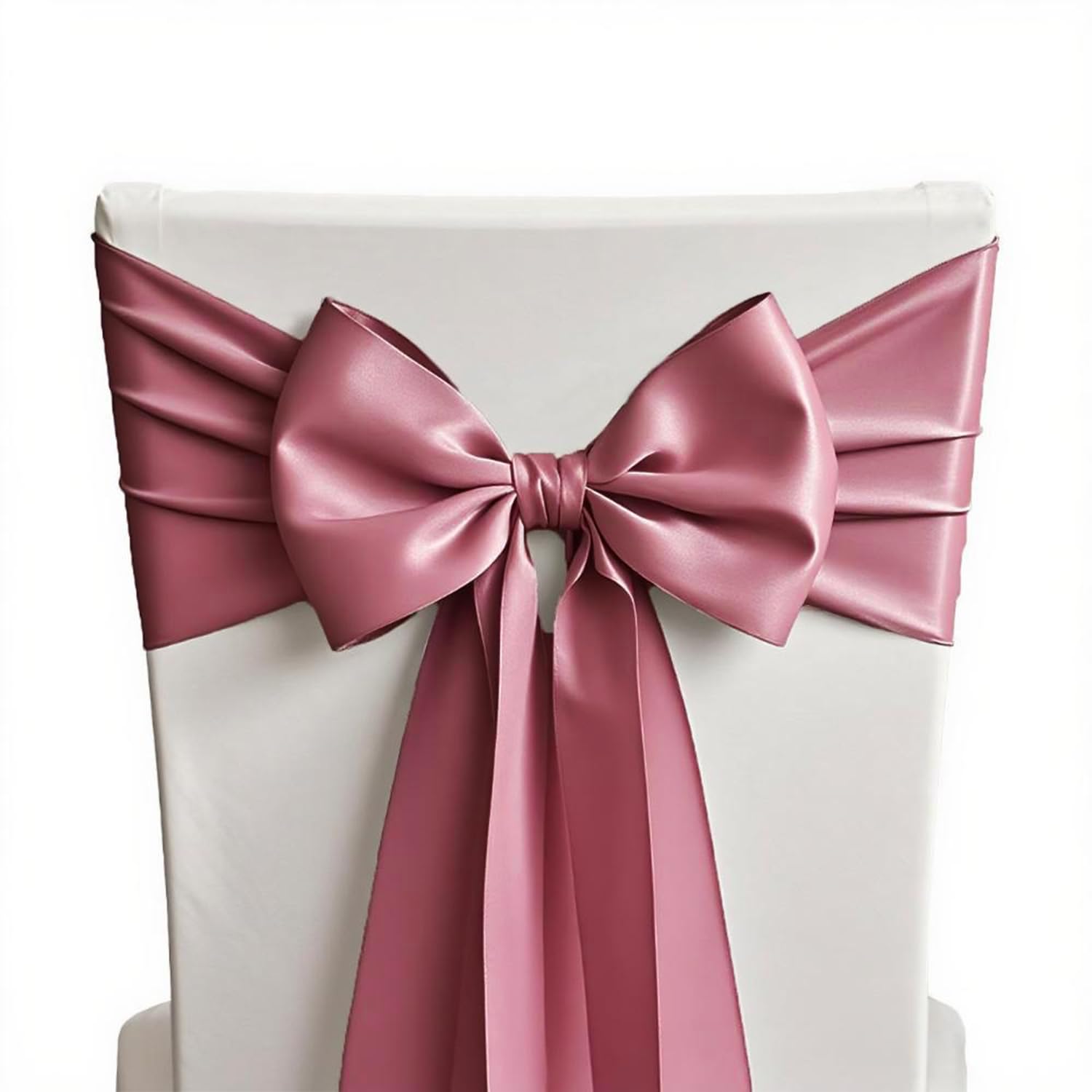 50 Baby Blue Chair Sashes Satin Chair Bows for Wedding Birthday Party Fiesta Decor - 7x108 Inches Ribbons Ties Fitted Banquets Folding Decorations